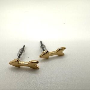 Gold Tone Arrow Stud Earrings